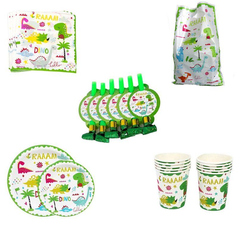 Disposable Dinosaur-themed Tableware for Outdoor Dining, Children's Outdoor Themed Party and Dining Supplies