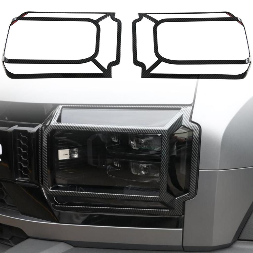 For Jetour Traveller T2 2024 2025 Car Accessories ABS Front Head Light Lamp Cover Trim 2pcs