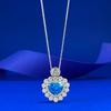 Quiet Heart Artificial Aquamarine Love Pendant 9 * 11 Ice Flower Necklace