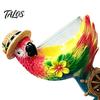Exquisite Craft Ornaments for Living Room 3D Tropical Ocean Theme Glass Cup, Resin Art Parrot And Personalized Holiday Presents Turtle Design,