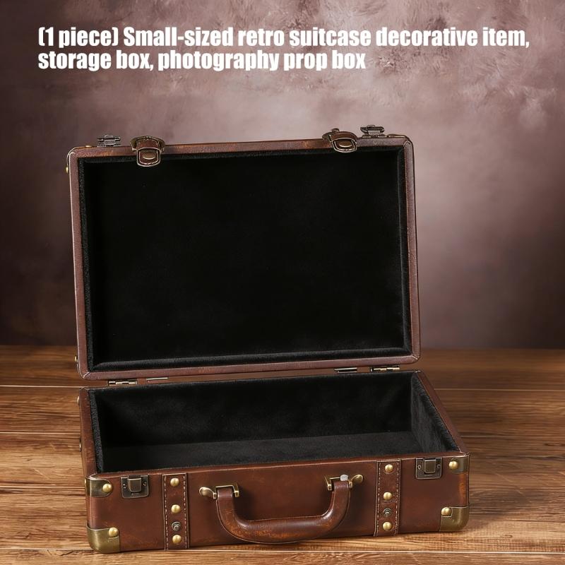 Baule in Legno Manico in Ecopelle Custodia da Trasporto Contenitore Portaoggetti Portatile Per Gioielli Cosmetici E Collezionismo