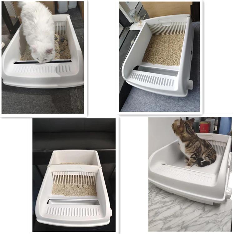 Semi-automatic Cat Litter Box Drawer Type Splash-proof Enclosed Tray Deodorizing Training Sandbox Pets Supplies Auto Cleaning