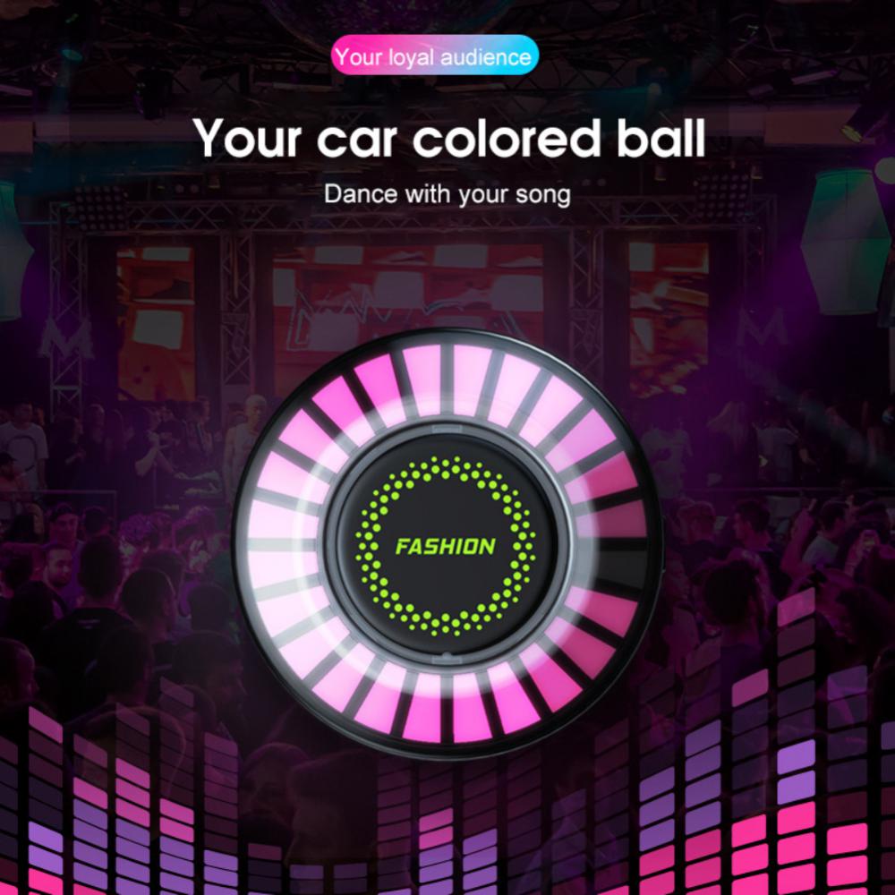 Car Music Rhythm Lamp Air Freshener RGB LED Strip Sound Control Voice Rhythm Atmosphere Light  256 Colors Option App Control