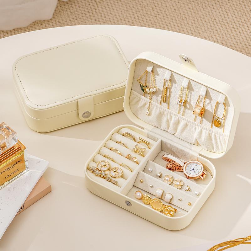 Portable Jewelry Storage Box Travel Small High-end Exquisite Large-capacity Earrings Ring Antioxidant Jewelry Box