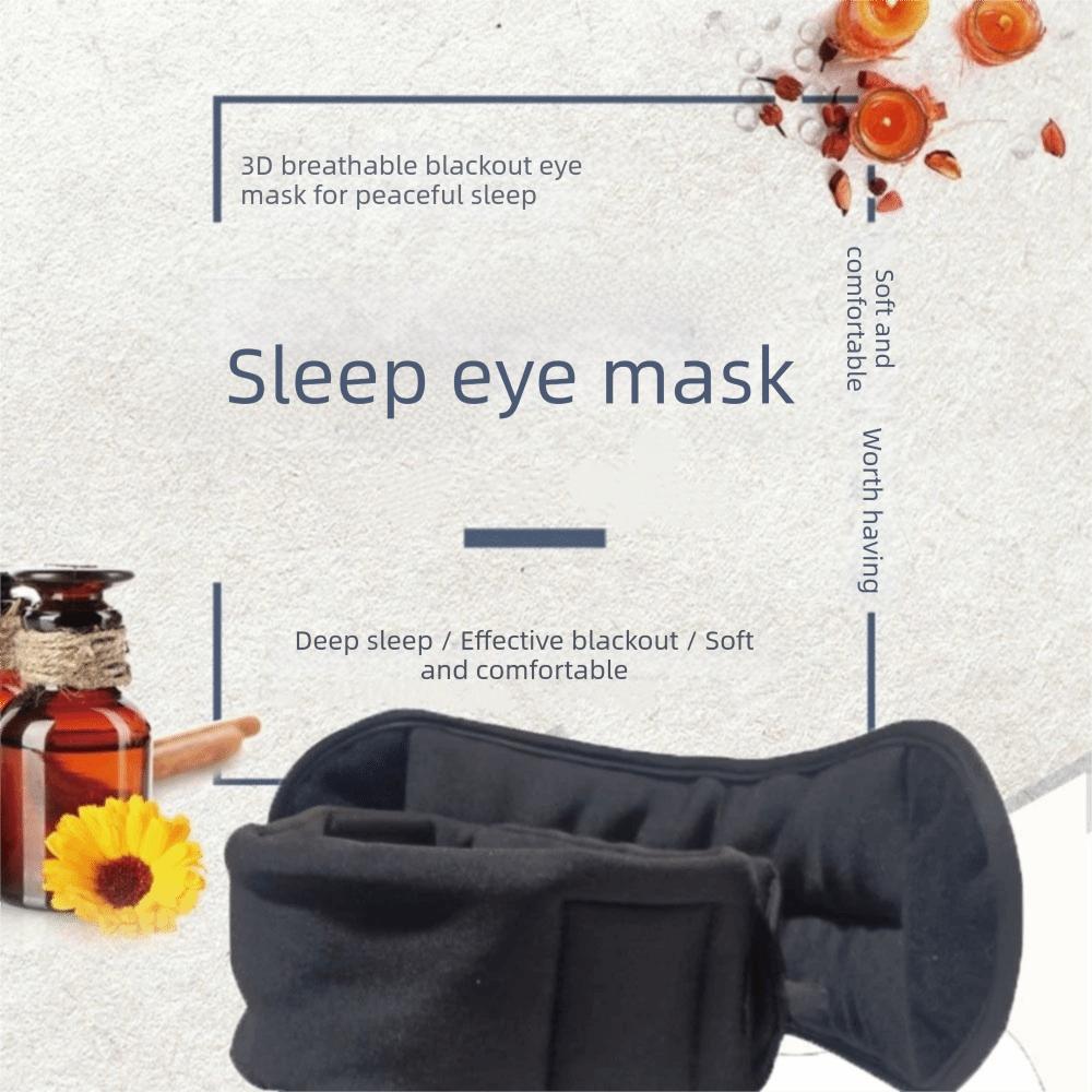Blackout Head Strap with Eye Mask Soft Travel Pillow for Airplanes 3D Sleep Eye Mask  Long Flight