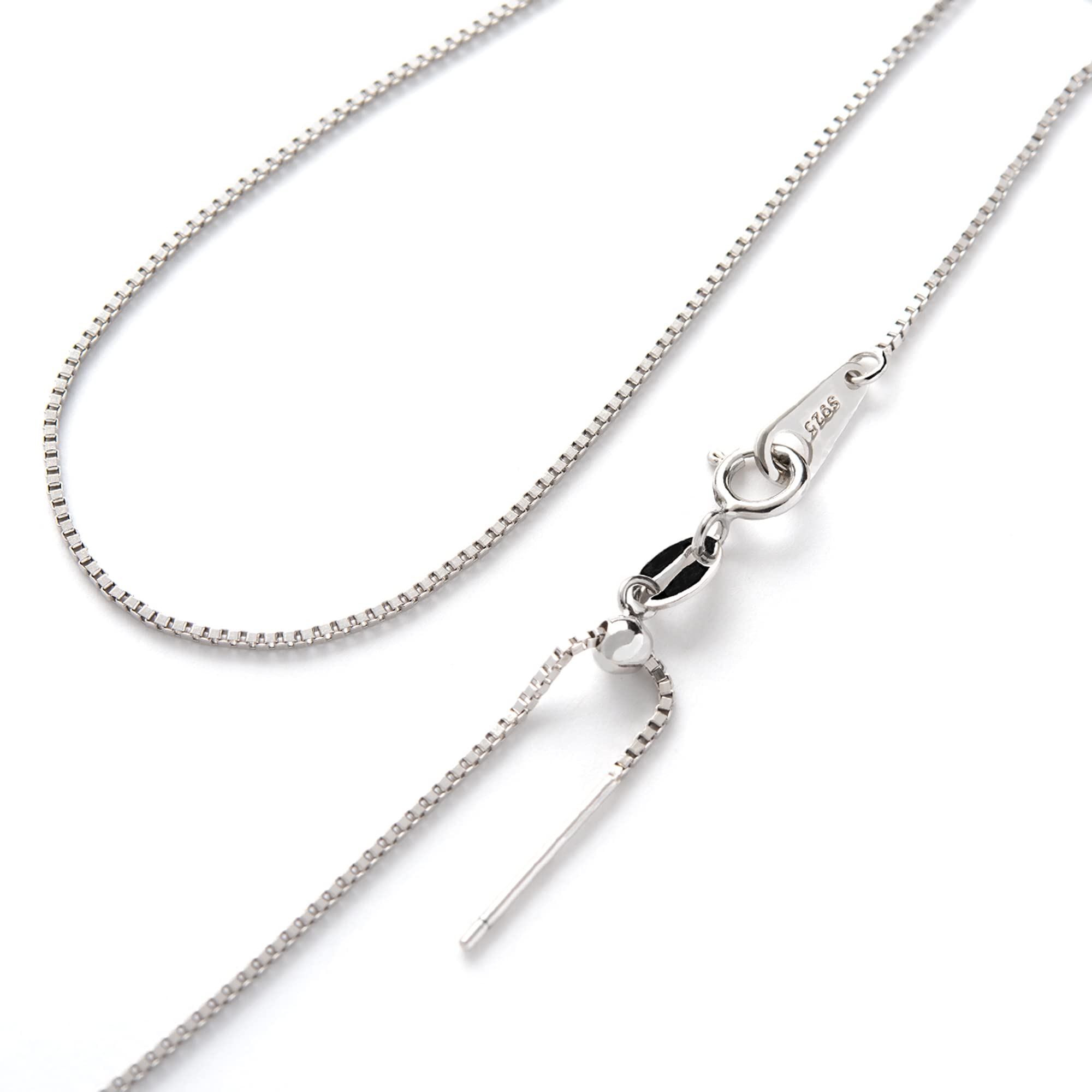 

Necklace Venetian Made in Stepless Free Slide Birthday 925 Maximum 45cm [Matthewmark] Chain, Chain, Italy, Adjustment, Chain, Thin, Women s, Present, платиновий