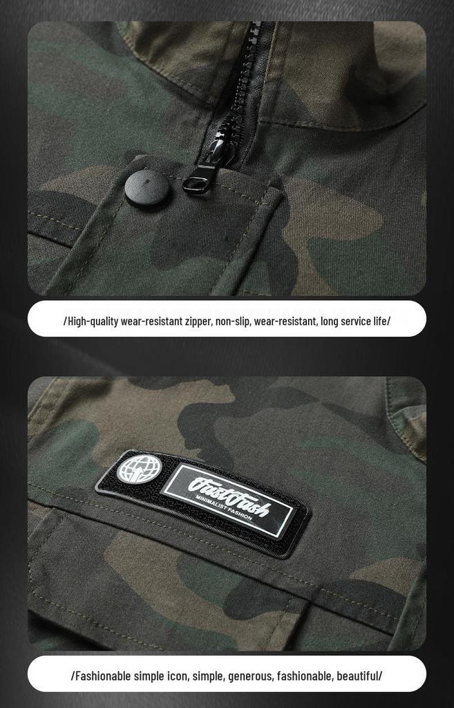 Unisex Spring/Autumn Camouflage Workwear Suit - Elastic, Anti-scalding, Wear-resistant Cotton for Welders and Auto Repair