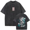 Anime Hunter X Hunter Vintage Washed Tshirt Phantom Troupe Spider Chrollo Lucilfer Merch T Shirt Men Women Manga Retro Tshirts