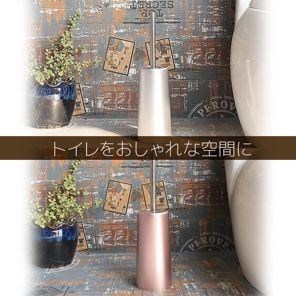 EINEY Toilet Stilvolle Edelstahl-Toilettenbürste für schlanke Bürste und Etui enthaltene Bürste, Reinigung, rostbeständig, kompakt, Aufbewahrung, Halter, (Silber)