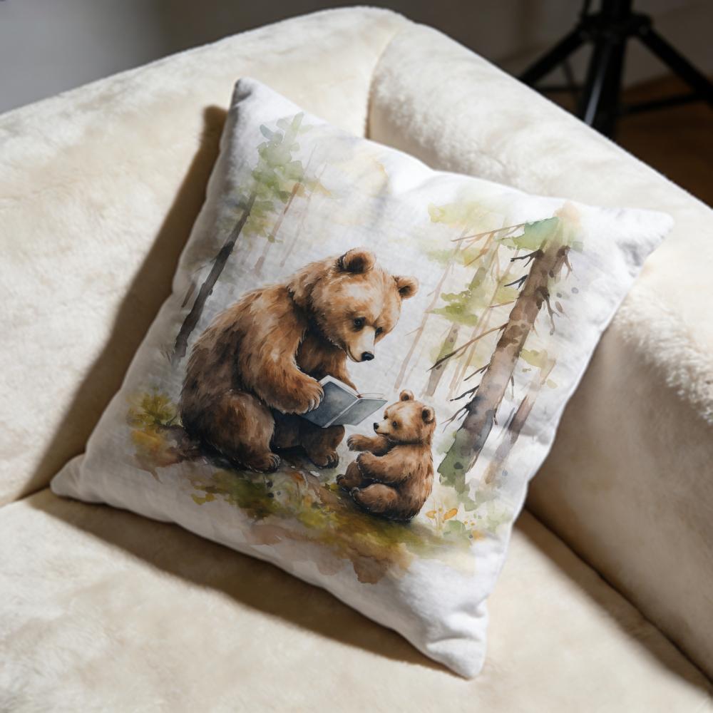 Hot HHoney Bear Paintinged Cushion Cover Soft Decorative Pillow Case Suitable for Bedroom Sofa Car Travel Use