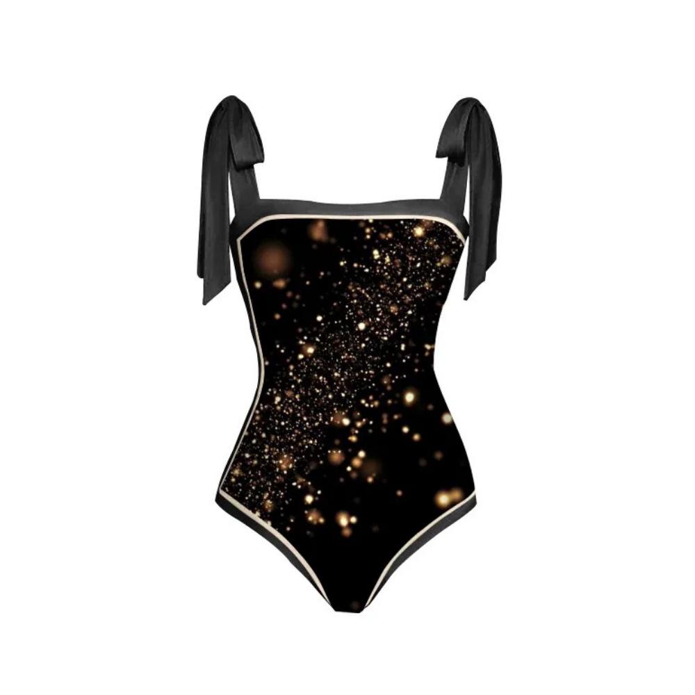 2024 European & American One-Shoulder Backless Maxi Bikini Dress with Sun Protection