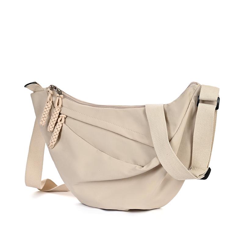 Women's Crossbody Dumpling Bag: Versatile Solid Color Casual Sports Shoulder Bag