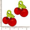 Set of 20 Red Resin 3D Fruit Charms: Strawberries and Apples for DIY Jewelry.