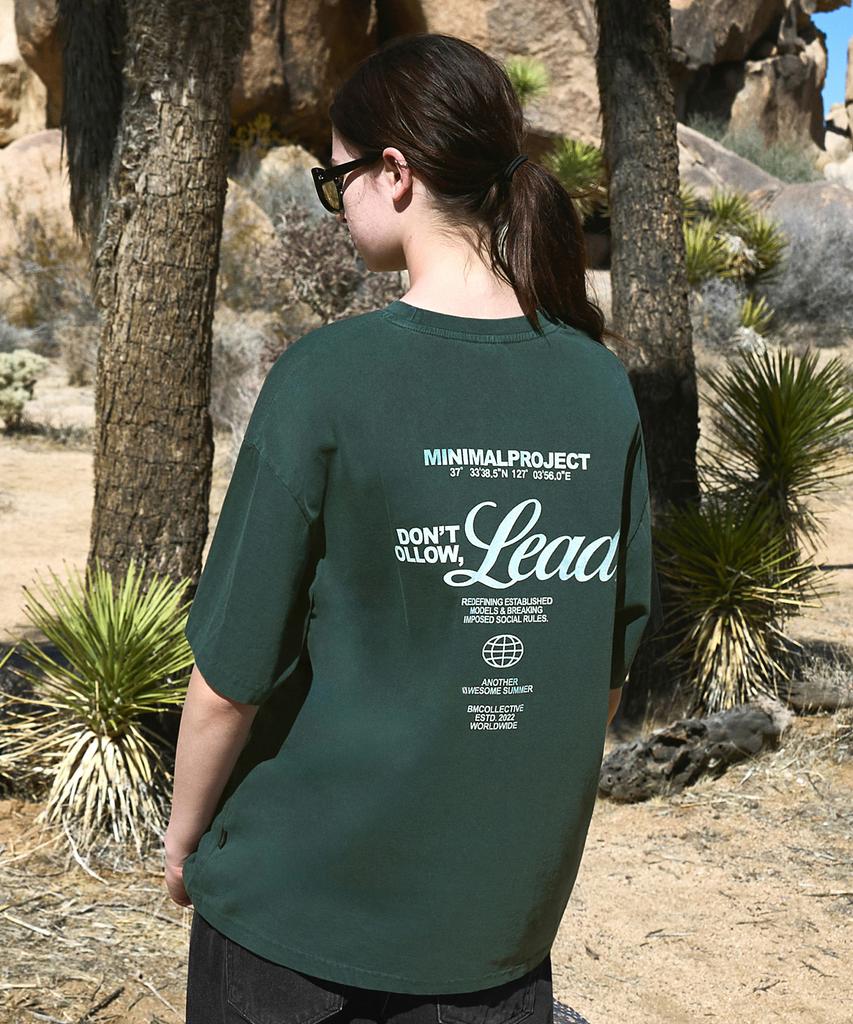 MINIMALPROJECT Lettering Pigment Short Sleeve T-Shirt Mst171 [Bluegreen]