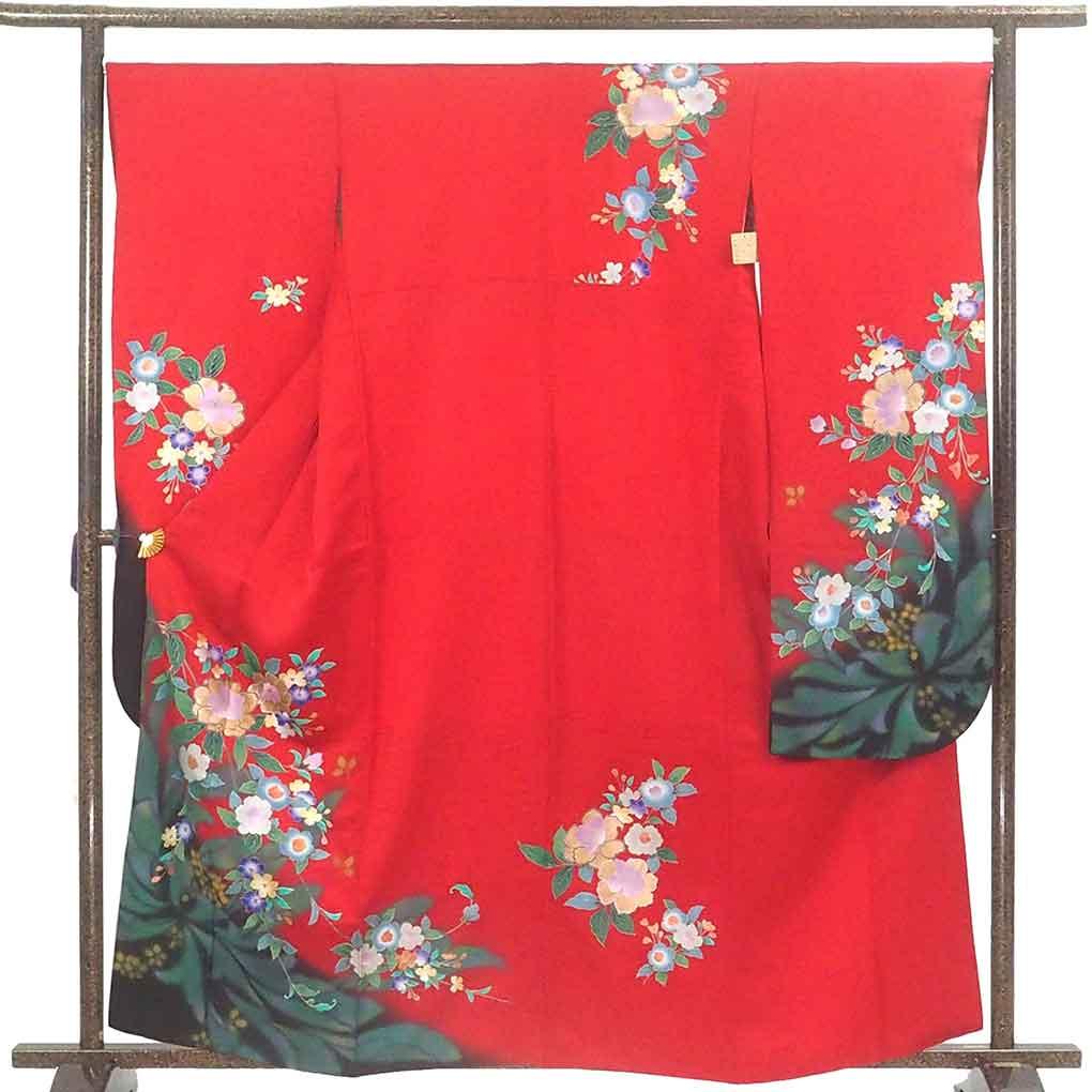 

[Used] Furisode recycled kimono, body length 160cm, sleeve length 67cm, front width 24cm, back width 30cm, sleeve length 109cm, sleeve width 35cm,