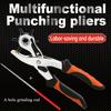Leather Hole Punch, Heavy Duty Revolving Eyelet Punch and a Hole Grinding Rod, Handy Belt Piler Professional Piler Tool