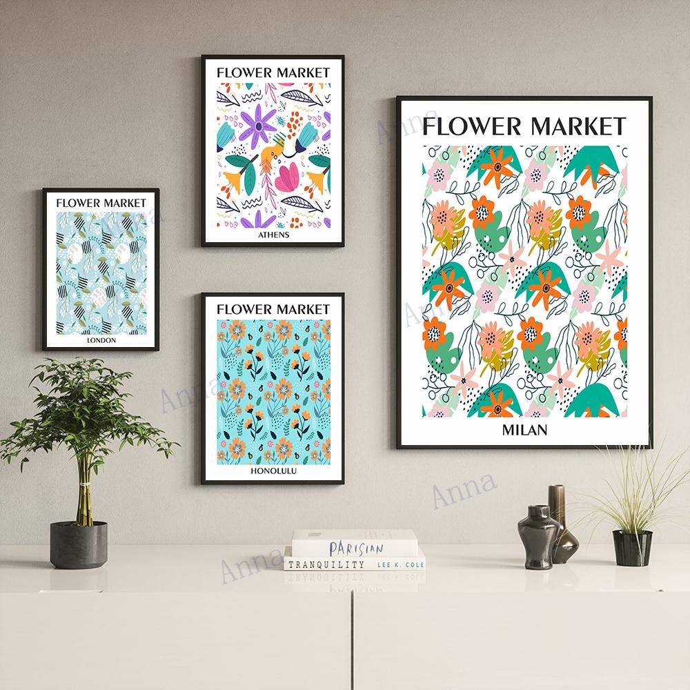 Affiche du marché aux fleurs, affiche du marché aux fleurs de