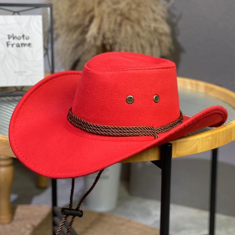 Pălărie Cowboy din Feutru de Lână Culoare Solidă, Stil Western pentru Bărbați și Femei – Protecție Solară Versatilă pentru Exterior