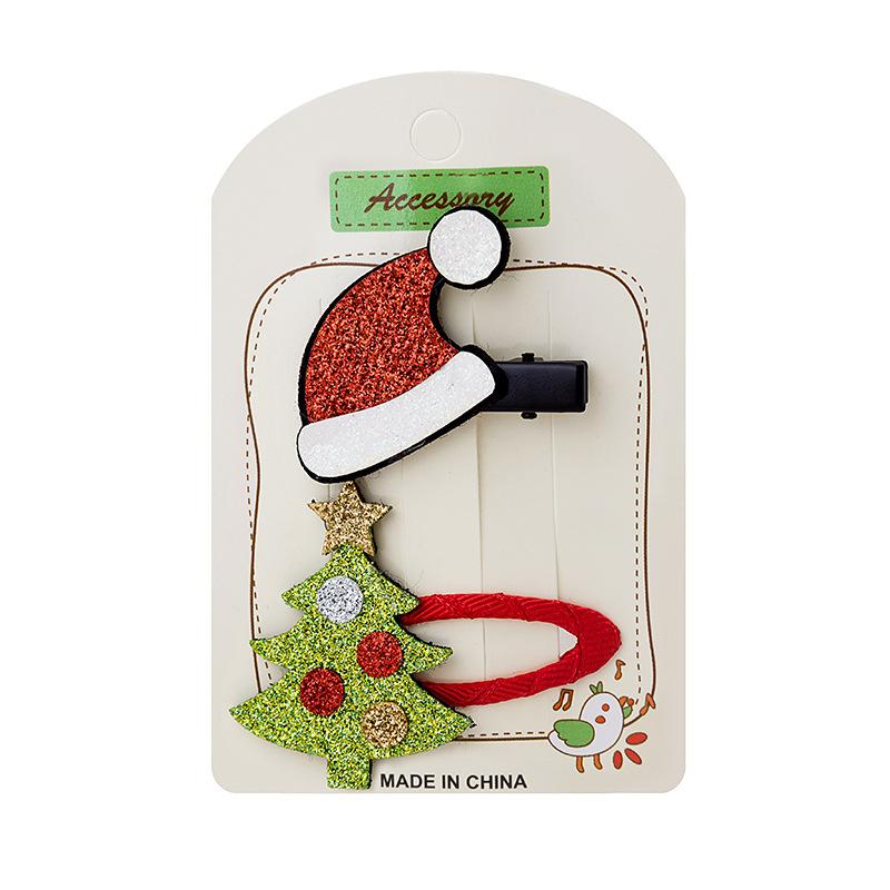 

Children S Christmas Hairpin One-Word Clip Edge Clip, Cute Elk Snowman Christmas Tree Set Hair Accessories