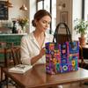  Colorful Tribal Pattern Large Tote Bag for Daily Use
