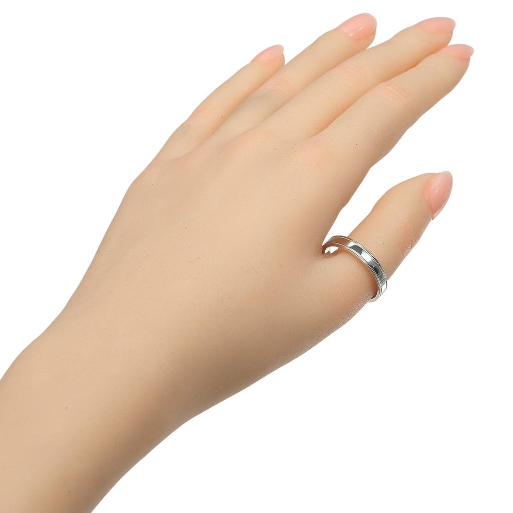 TIFFANY&Co. Milgrain To Gathered Ring 0.2" Band Pt950Platinum #9.9(US Size) 7.5g Mens Used