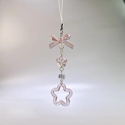 Pink Y2K Star Phone Charms Pendant Cute Butterfly Bead Handmade Customized Sweet Girl Keychain For Camera New