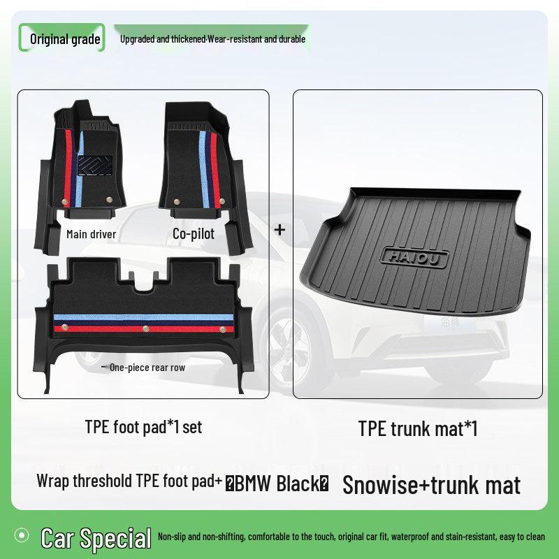 BYD Seagull and Dolphin Models 2526 TPE Smart Driving Floor Mats with Full Coverage Carpet