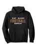 "Eat Sleep Football Repeat" Graphic Hoodie - Casual Long Sleeve Pullover with Football Player Design