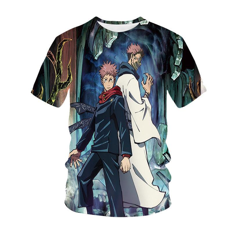 Jujutsu Kaisen Summer Men's Retro Temperament T-Shirt Simple Printed Ryomen Sukuna Short Sleeve T Shirts Outdoor Fitness Breathable T Shirt Tops