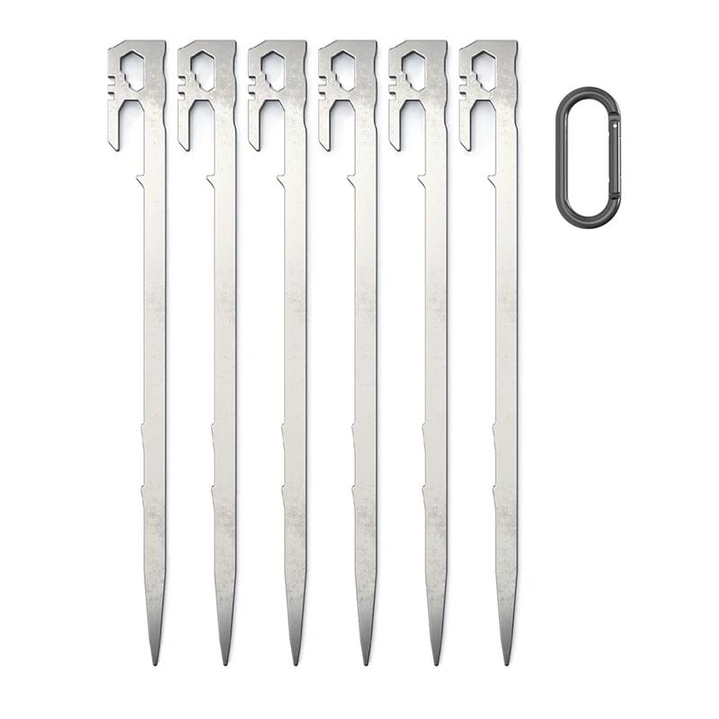 Multi Functional Stainless Steel Tent Canopy Ground Nail Thickened High Hardness Extended 28cm Fixed Pile