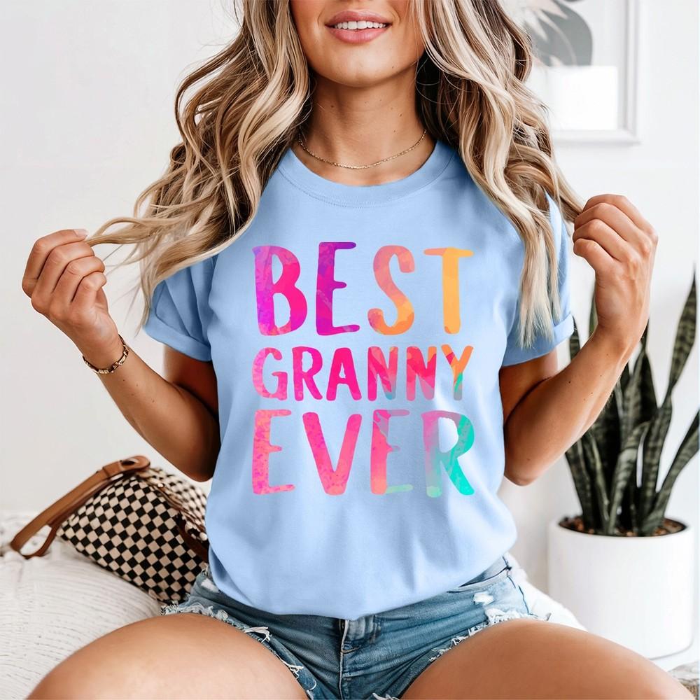 Best Granny Ever Watercolor Lettering Unisexs TShirt Grandmother Gift 2XL