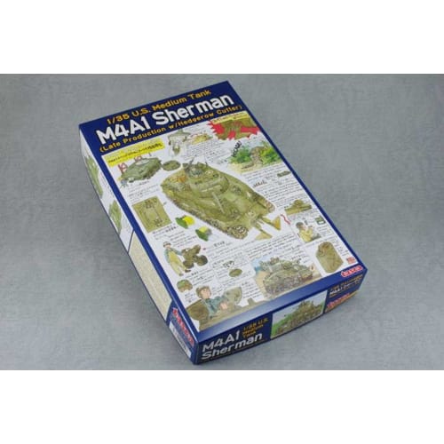 ASUKAMODEL 1/35 scale US Army M4A1 Sherman Late Model with Hedgerow Cutter Plastic Model 35-022