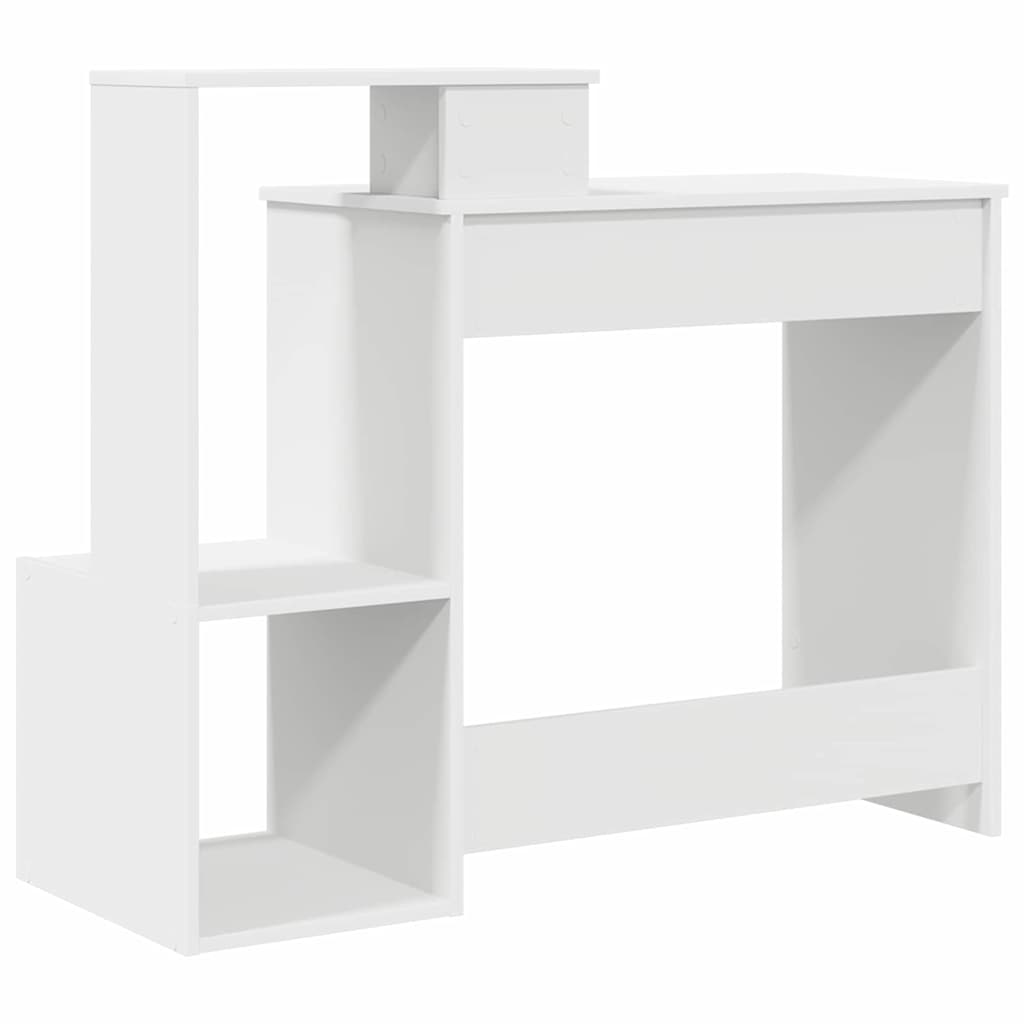 Scrivania Bianca con Mensola 106 x 41 x 88,5 cm Truciolato