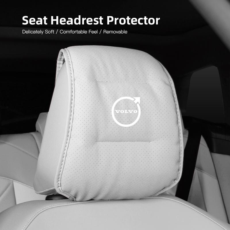 

Leather Car Pillowcase Car Accessories Headrest Cover For Volvo V60 V40 XC90 S60 C30 V70 S90 Anti Fouling Decoration Pillowcase