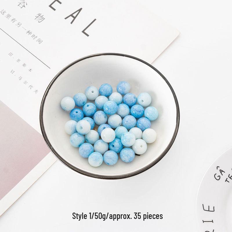 6.5-10mm Multicolor Glass Beads for DIY Bracelet and Necklace Jewelry Making