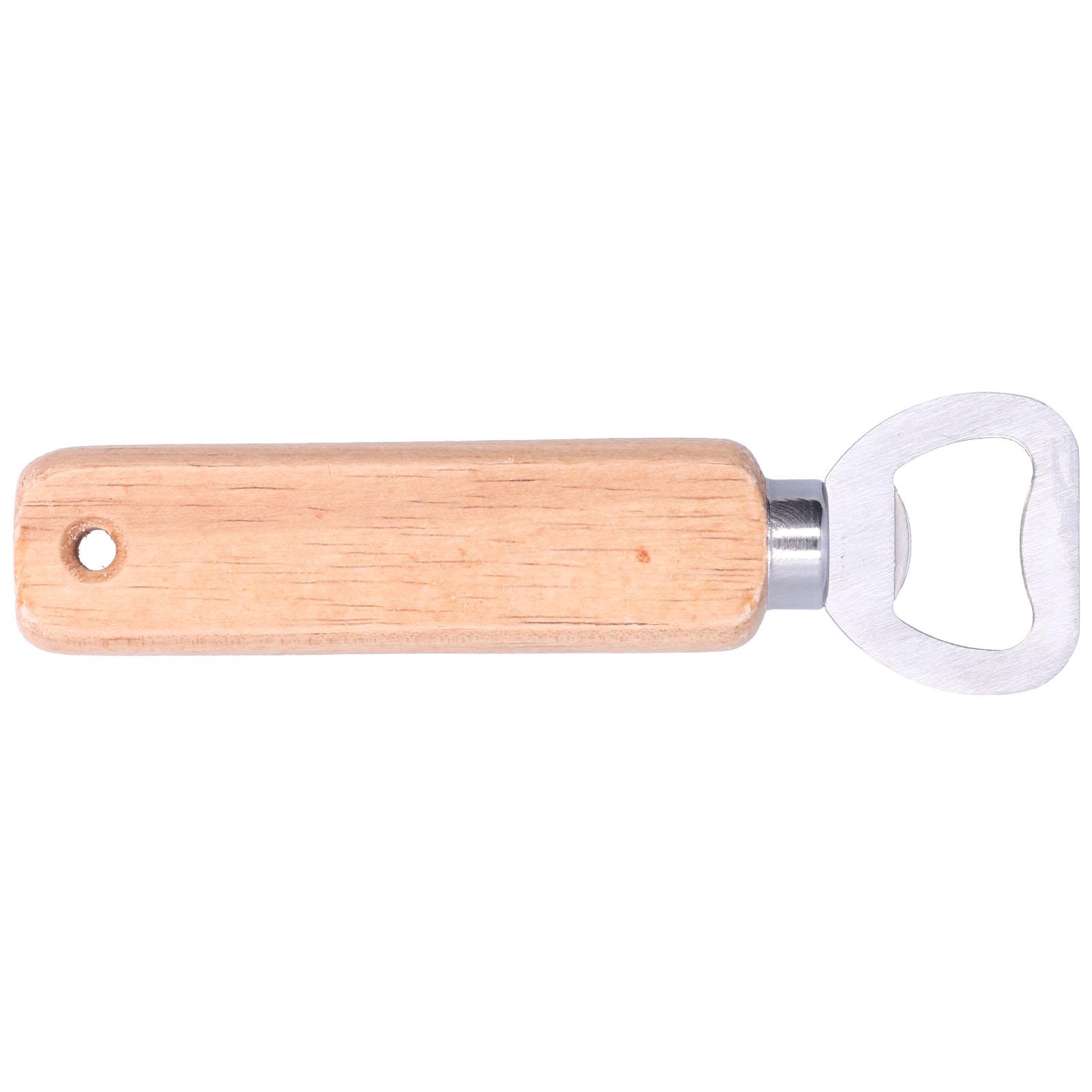 

Handheld Bottle Opener with Wooden Handle Wine Beer Soda Glass Caps Opener Bar Tool for Home