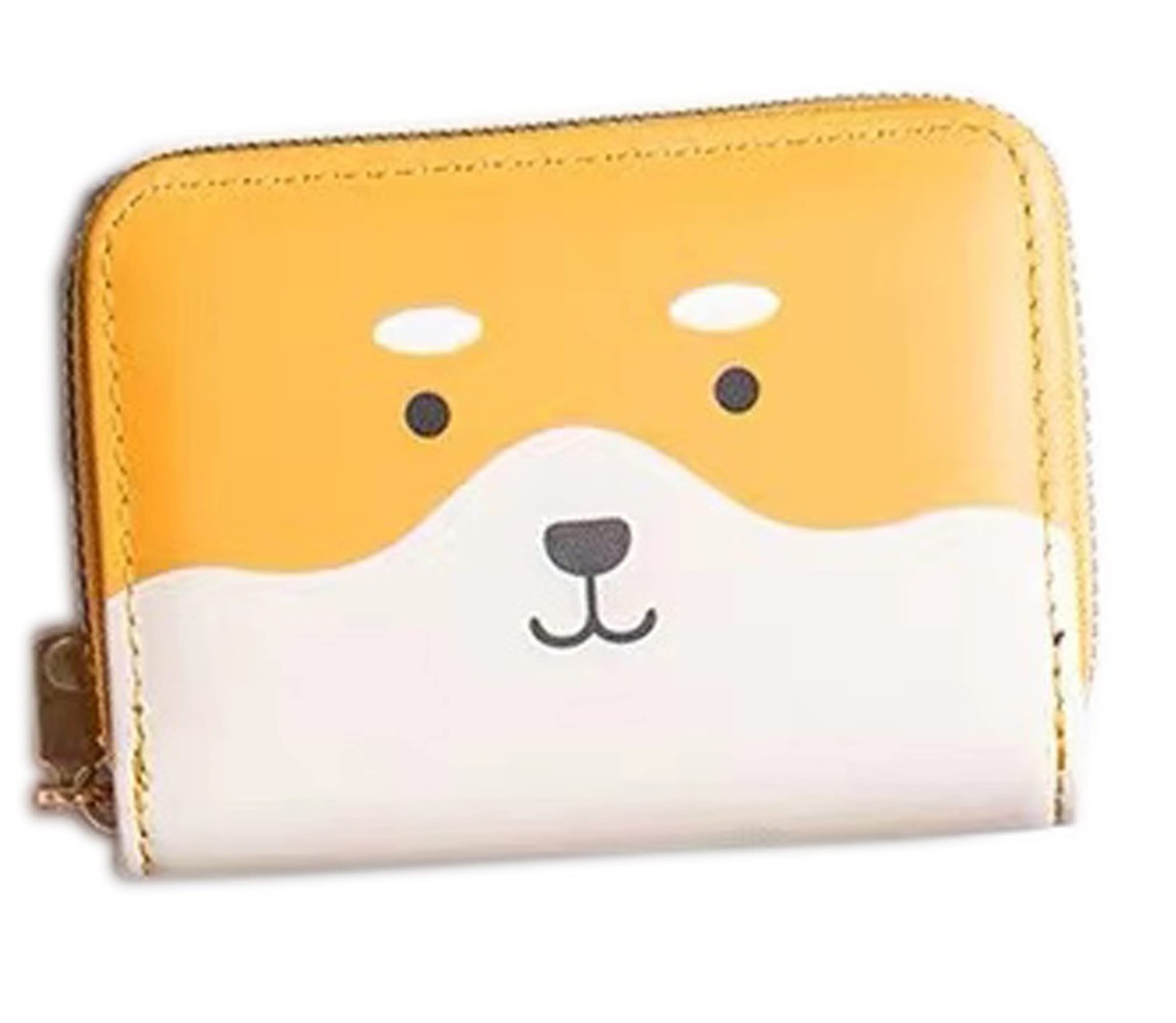 

Mini Card Key Zippered Coin Purse Holds 9 Small and Portable Shiba [Himalayan Star] Wallet, Case, Case, Cards, (Yellow Inu)
