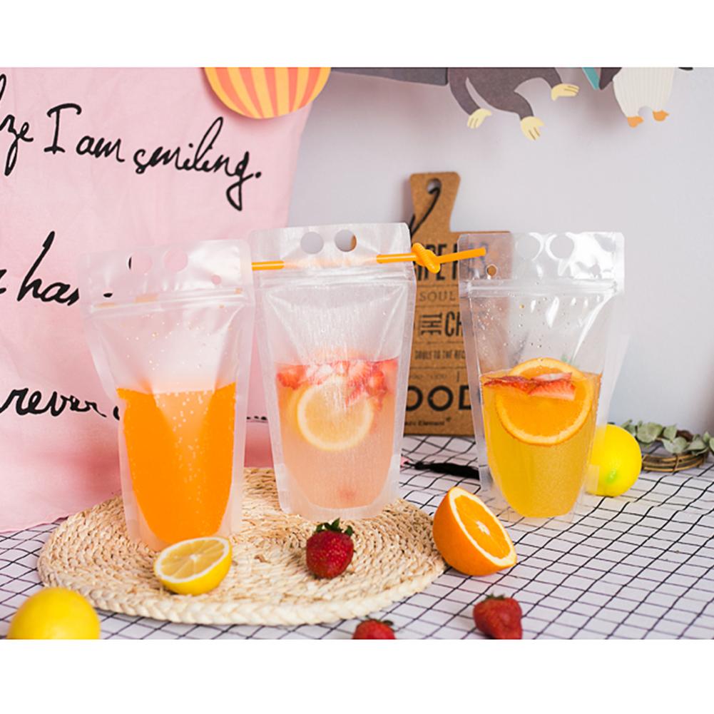 50PCS Einweg Saft Kaffee Flüssigkeit Tasche Dichtung Lebensmittel Tasche Klar Trinken Beutel Party Geschirr