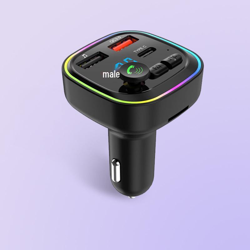 Bluetooth Car FM Transmitter with Digital Display and QC3.0 PD30W Fast Charger P4 (Bulk Fast Charger) чёрный