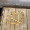 2026 Fashion Gold Color Big Square Hoop Earrings For Women Exaggerated Metal Geometric Irregular Circle Earrings Jewelry