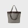 [2nd REORDER] LEATHER EDGE CANVAS BAG [GREY]