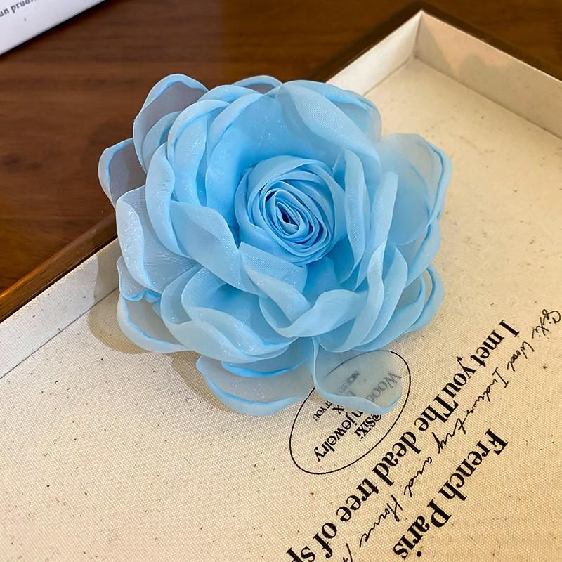 Internet Celebrities with the Same Fabric Flower Hairpin Holiday Wind Sweet Back Head Grab Clip Fashion Niche High-end Hair Accessories Women