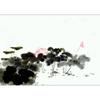 Poster di Arte Cinese con Stagno di Loto con Cornice - Decorazione da Parete