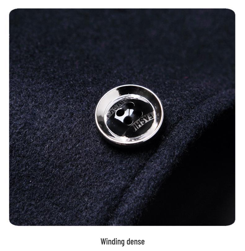 New Men's Wool Blend Business Casual Suit Jacket for Autumn and Spring - Iron-Free, Perfect for Middle-Aged Dads