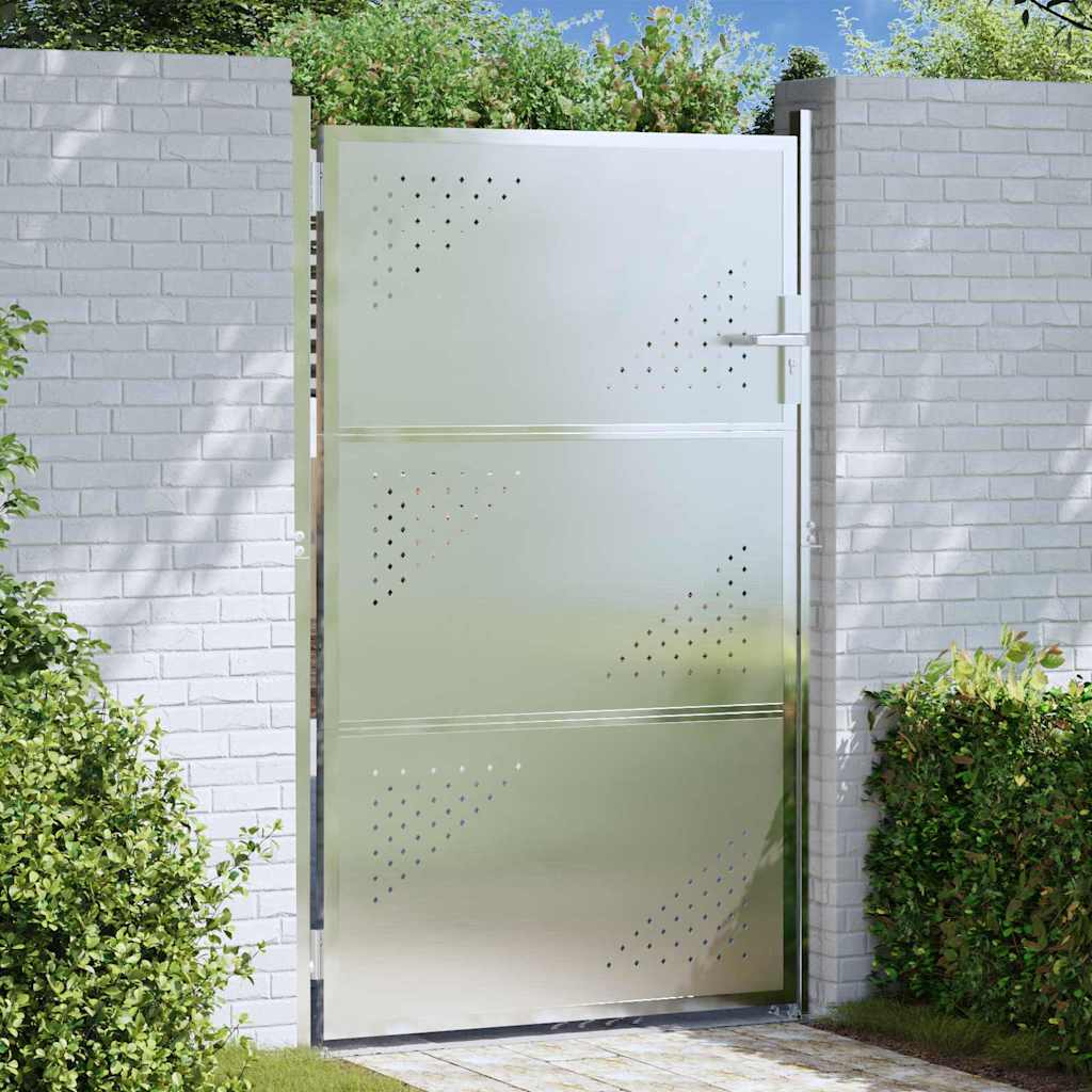 vidaXL Gartentor 85 x 120 cm Edelstahl Silber Abschließbar silber