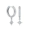 Evil Eye 925 Silver Ear Needle Exquisite Shell Zircon Retro Geometric Pendant Earrings for Women Fashion Party Jewelry
