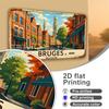 2D Flat - 1pc, Decorative Purposes Only, Vintage Metal License Plate - Aluminum License Plate from Bruges, Belgium