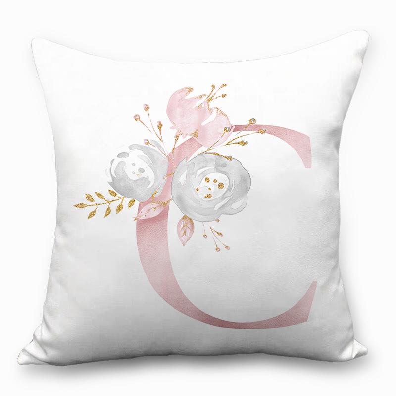 Nordische Kissenhülle Rosa Buchstaben Kissenhülle Auto Sofa Lendenkissen Sitzkissen