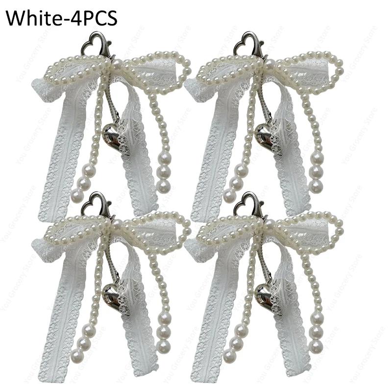 2025 New Korean Fashion Sweet Pearl Bow Keychain Phone Pendant Keyring Y2K Ins Aesthetic Holder for Girl Bag Pendant Accessories