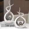 2pcs Set a Pair of Home Decoration Pieces Elegant Decorative Bottles Resin Process Abstract Geometric Design Suitable for Living Room Porch